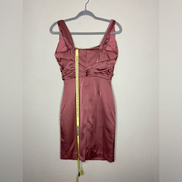 NWT Alieva Nilah Satin Mini Dusty Pink Dress Draped Size S - Picture 11 of 14